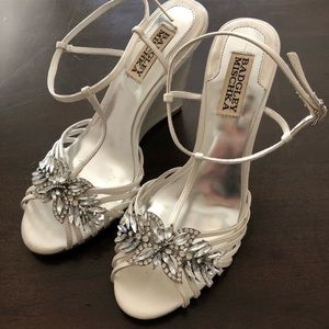 Badgley Mischka bridal wedding crystal wedge heels